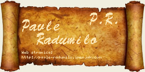 Pavle Radumilo vizit kartica